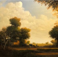 Zulfiqar Ali Zulfi, 36 x 36 inch, Oil on Canvas,  Landscape Painting-AC-ZUZ-001
